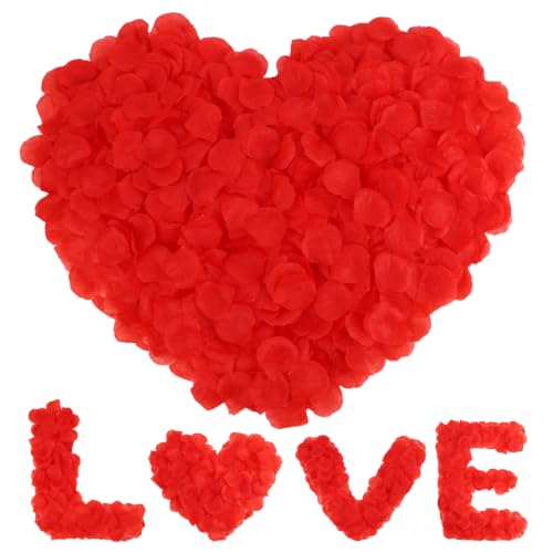 3000 Red Rose Petals - Premium Non-Woven Fabric for Weddings & Decor