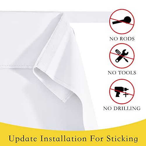 NICETOWN Tie Up Door Curtain - 46x63 Inch White Blackout Window Shade