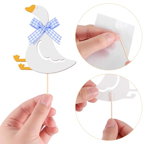 Silly Goose Cupcake Toppers - 36 Pcs Baby Shower & Birthday Decorations