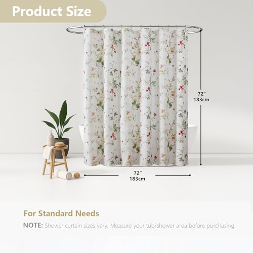 OVZME Floral Waterproof Shower Curtain | 72x72 Inch Boho Design