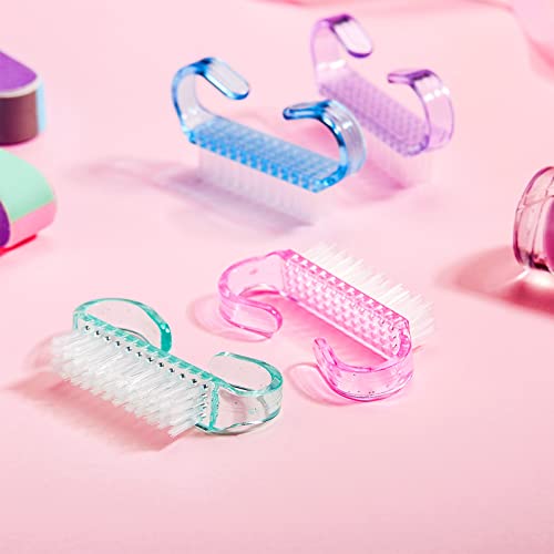 Eboot 4-Piece Plastic Handle Nail Brush and Hand Scrub Cleaner