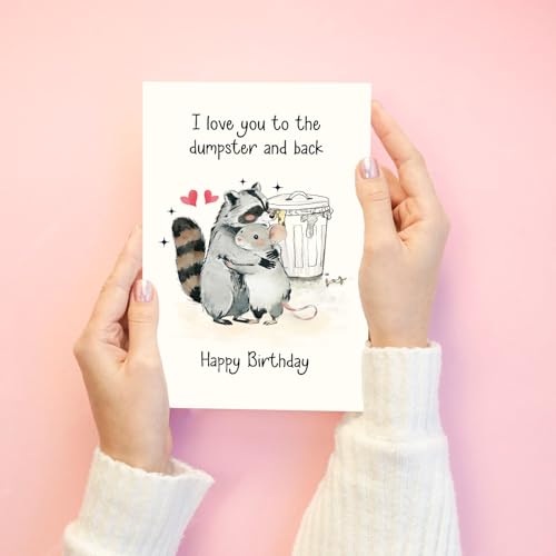 Funny Raccoon Birthday Card – Cute Trash Panda Design