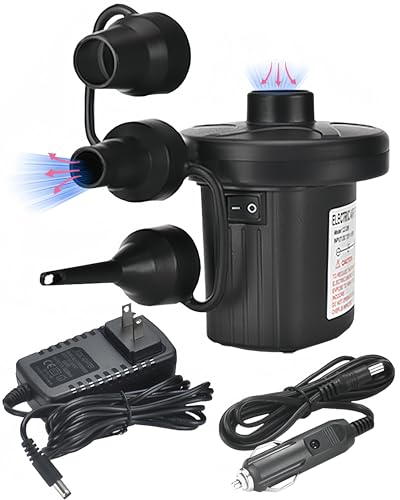 Portable Electric Air Pump for Fast Inflation - 110V AC/12V DC