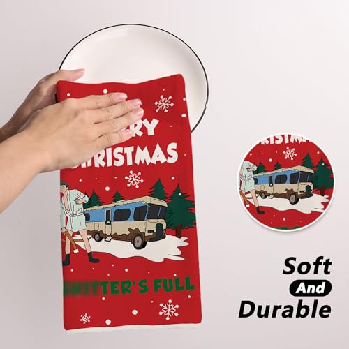 Funny Christmas Kitchen Towels - Super Absorbent Dish Towels for Holiday Decor