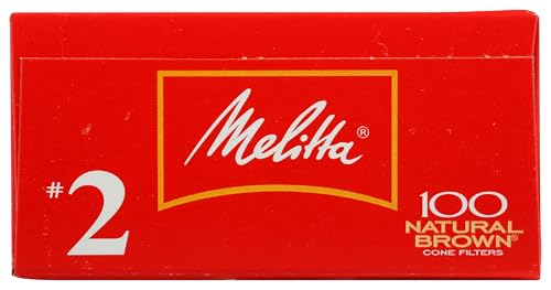 Melitta #2 Cone Coffee Filters, Natural Brown, 100 Count