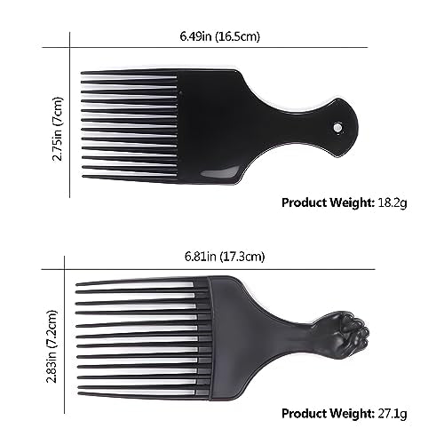 Kootinn 4-Pack Wide-Tooth Afro Hair Pick Combs for Volume and Styling
