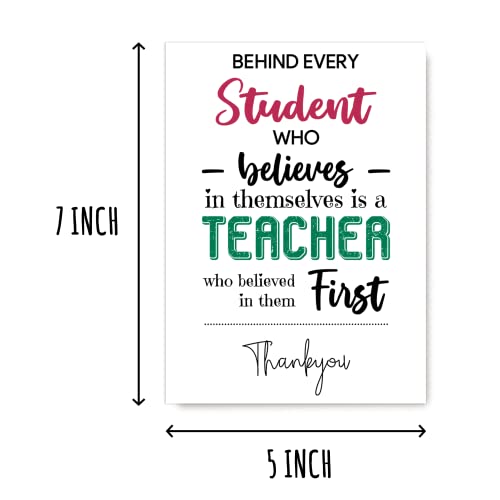 Teacher Appreciation Card - Believe in Yourself - 5x7 Thank You Card
