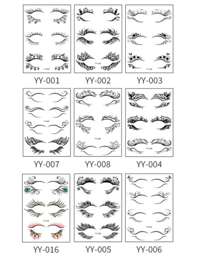 Furimuk 29 Pairs Halloween Temporary Face Eye Tattoo Stickers