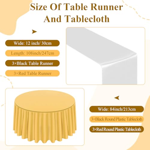 6 Pack Disposable Plastic Table Runners 84 Inch Gold & White - Party Decor