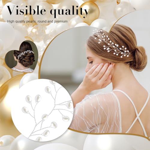 Pearl Bridal Headband Floral Wedding Hair Piece for Brides and Bridesmaids