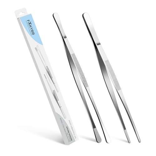 12-Inch Stainless Steel Cooking Tongs - 2 Pack Kitchen Utensils