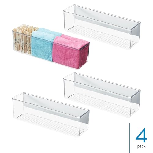 iDesign Magnetic Clear Plastic Organizer Bins - Medium, 4-Pack