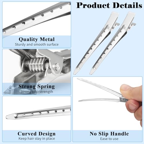 Gingbiss 3.5 Inch Metal Alligator Hair Clips for Styling and Pin Curls