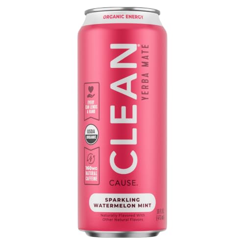Clean Cause Organic Sparkling Watermelon Mint Yerba Mate - 16 oz
