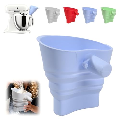 Silicone Flour Funnel for KitchenAid 5 Qt Mixer - Easy Clean & Foldable