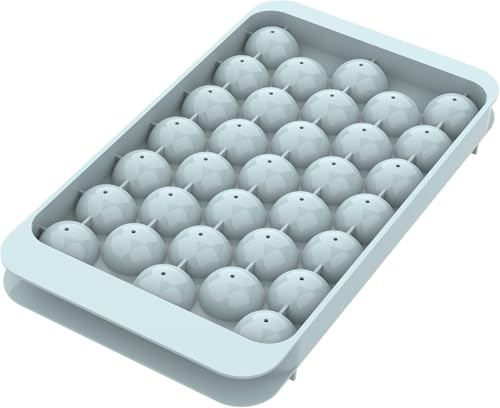 WIBIMEN 1" Round Ice Cube Tray with Lid - 1 Pack, Blue