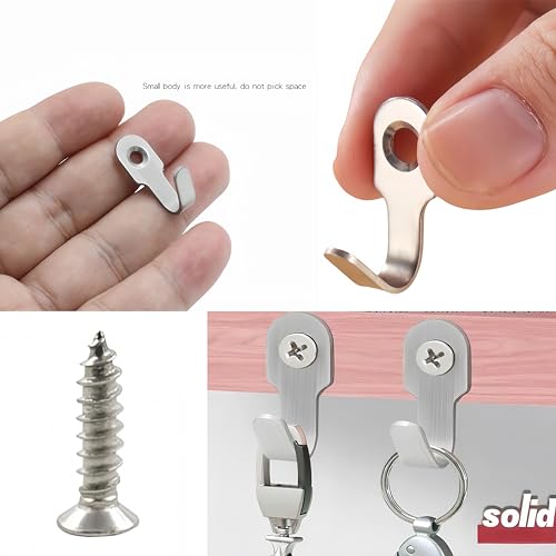 20 Pcs Stainless Steel J Hooks - Wall Mounted Hanging Hardware for Silver