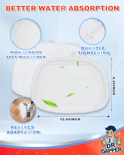 DR DAPPER 4-Pack Reusable Microfiber Mop Pads for Steam Mops
