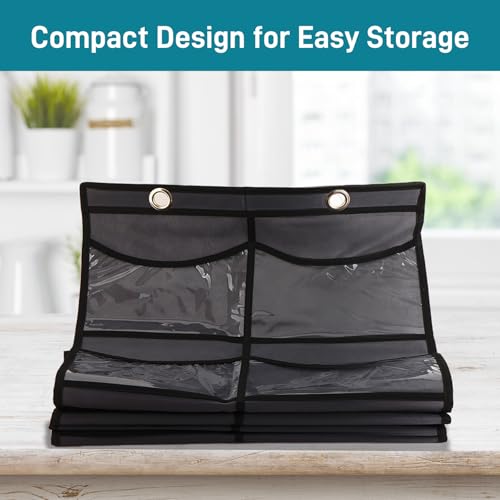 Fixwal Over-Door Hat Organizer with 16 Clear Pockets