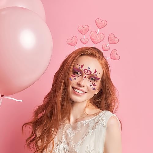 Valentine Face Gems Stickers Red Heart Lip Crystal Rhinestones 2 Sheets