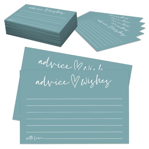 50 Minimalist Advice Cards for Weddings & Celebrations - Blue