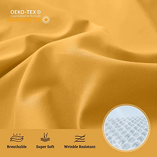 YIYEA California King Pillow Cases Set of 4 - Ultra Soft Microfiber, 20x40, Yellow