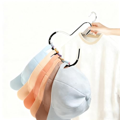 Hat Organizer Set of 4 - Stainless Steel Non-Slip Hat Hangers for Baseball Caps & Scarves