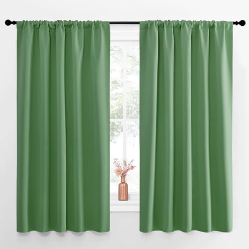 NICETOWN Blackout Curtains, Forest Green, 52 x 63 Inch, Set of 2 Panels