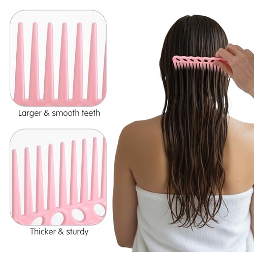 Mabor 6-Piece Pink Hair Comb Set for Styling, Detangling & Braiding