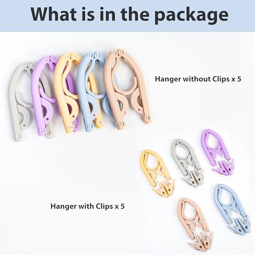 MtBoi Folding Travel Hangers - 10 Pack Portable Space-Saving Clothes Hangers