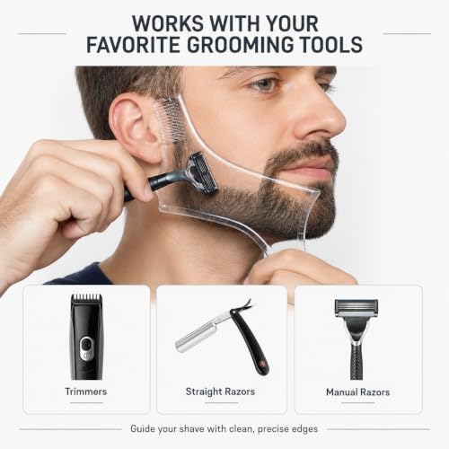 Ryidkcs Beard Shaping Tool and Template Comb for Men Grooming