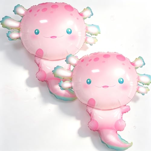 Axolotl Foil Balloons - Pink Party Decorations for Baby Showers & Themed Parties