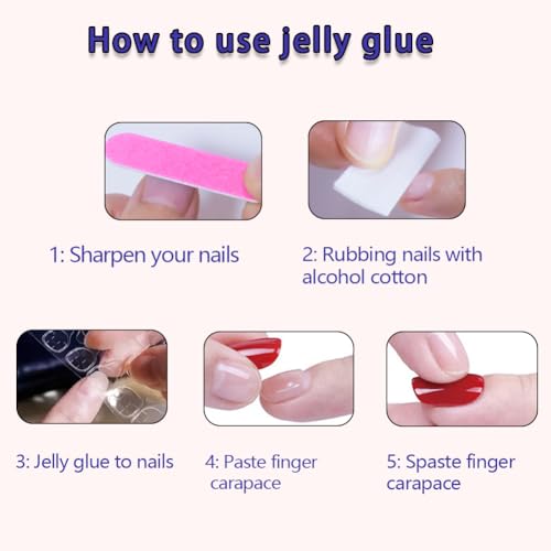Extra Long Square Pink Press on Nails with Pearl and Line Designs 24Pcs