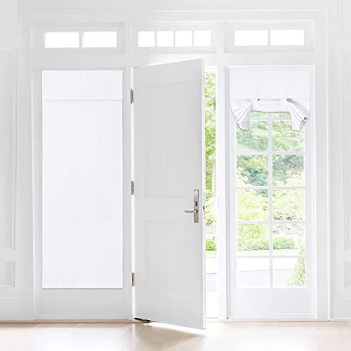 NICETOWN 30" x 72" Pure White Blackout French Door Curtain