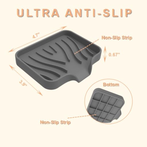Silicone Soap Dish with Drainer - Fast Drying 2-Pack, Black