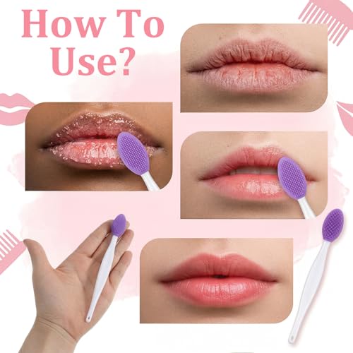Kynigo 20-Piece Double-Sided Silicone Lip Scrub Brush & Exfoliator Tool Set