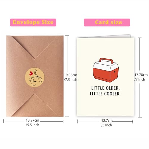 Hqulpr Funny Birthday Card for Men - HB2 Little Older, Little Cooler