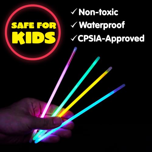 200 Pcs 8" Glow Sticks Bulk Pack - Neon Glow Party Supplies
