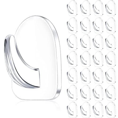 Jetec 60 Pcs Clear Adhesive Wall Hooks - Reusable & Seamless