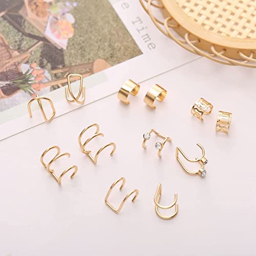24 Pcs Gold Silver Hair Braids Dreadlock Cuffs and Non-Piercing Ear Clips