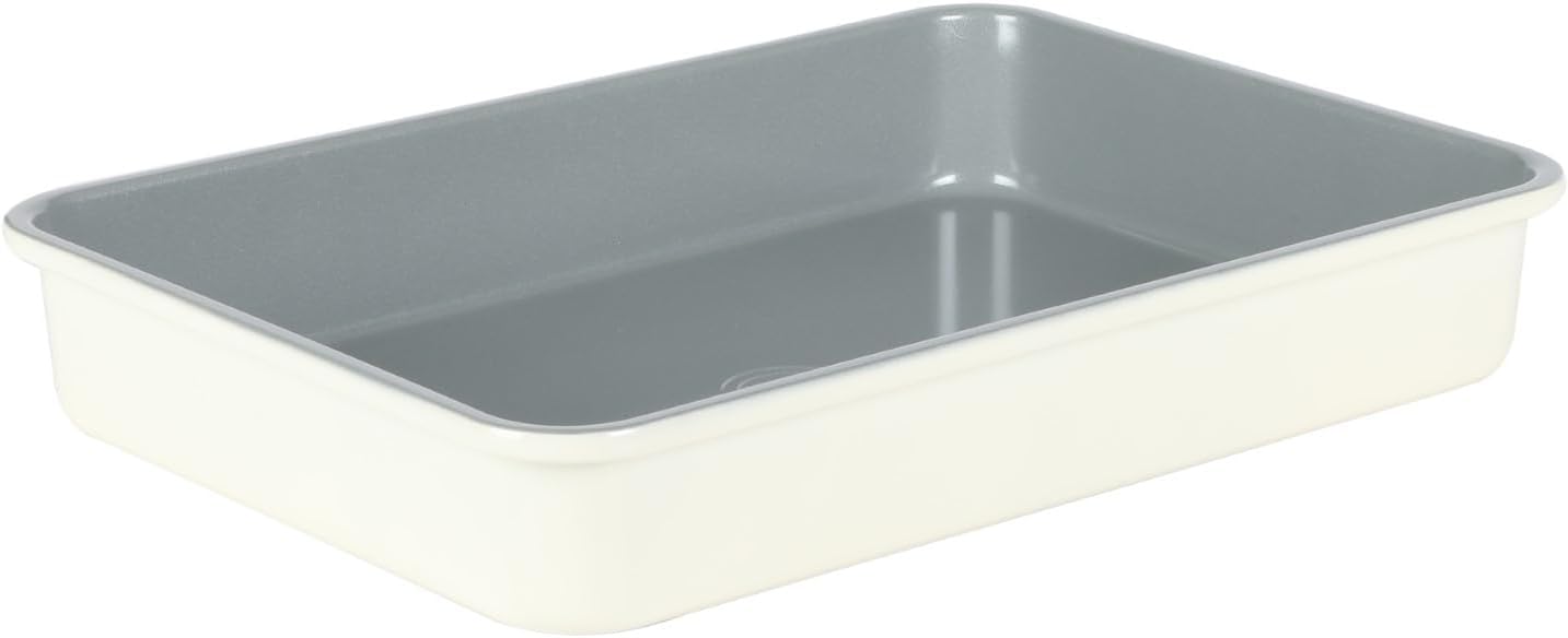 Sur La Table Nonstick Baking Pan - 9x13 Inch PFOA-Free Roaster in Linen White | Kitchen Essential