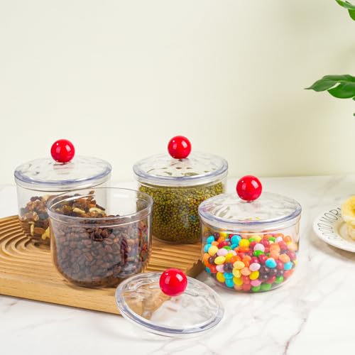 30 Oz Clear Plastic Candy Jars with Lids - Airtight Storage Containers