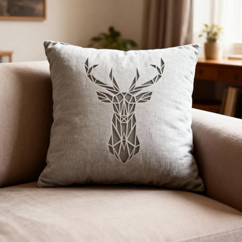 TIAMECH 3D Deer Head Reusable Stencil A4 Size for Painting and DIY Crafts