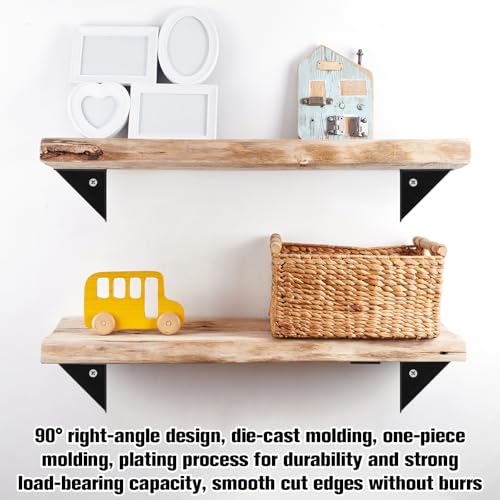 10PCS Black Triangle Corner Brackets for Shelving and Furniture