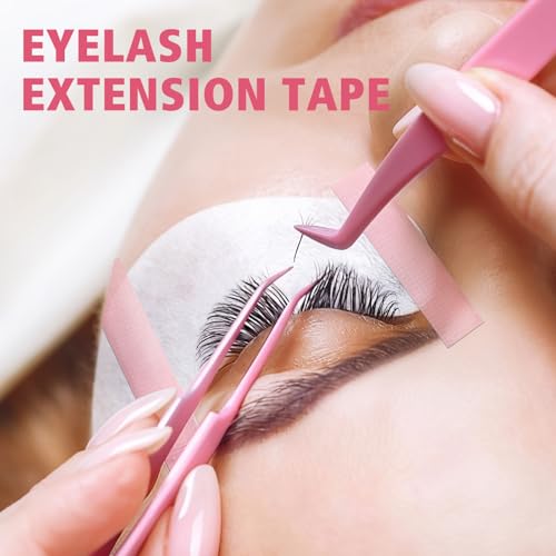 NEOACT Pink Lash Tape for Eyelash Extensions - 20 Rolls Breathable PE Micropore Tape