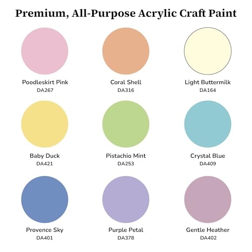 DecoArt Americana Acrylic Paint Set, Pastel Essentials, 9 Bottles (2 fl oz)