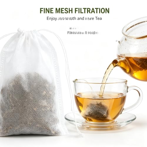 Disposable Tea Filter Bags for Loose Leaf Tea & Coffee 200 Pcs