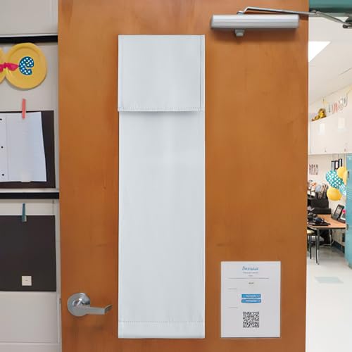 NICETOWN 8x36 Inch Greyish White Lockdown Shade for Classroom Windows