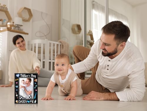 First Father's Day Picture Frame for New Dad - 4x6 Baby Photo Holder