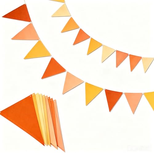 DIY Felt Pennant Banner Kit - 12 Orange & Yellow Flags (2.5m)